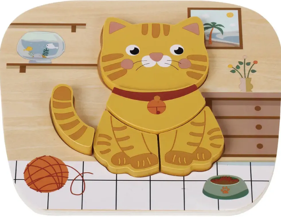 PUZZLE EN BOIS - CHAT ET LION