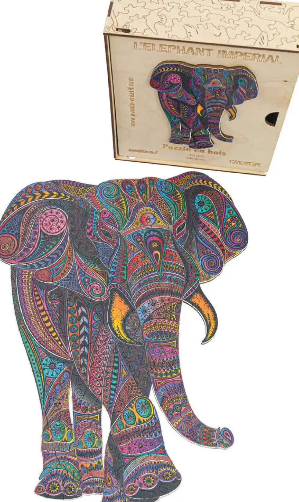PUZZLE EN BOIS 190 PIECES - L'ELEPHANT IMPERIAL