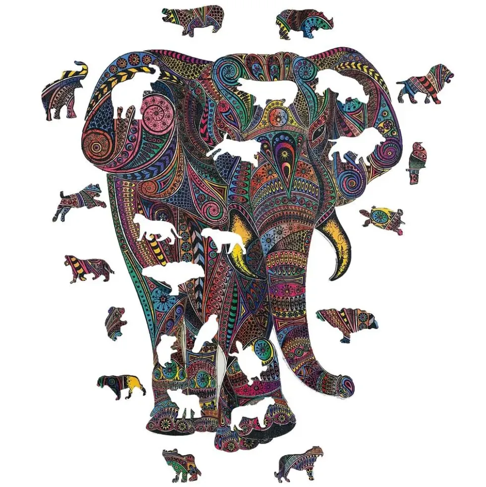 PUZZLE EN BOIS 190 PIECES - L'ELEPHANT IMPERIAL