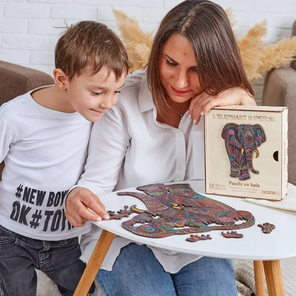 PUZZLE EN BOIS 190 PIECES - L'ELEPHANT IMPERIAL