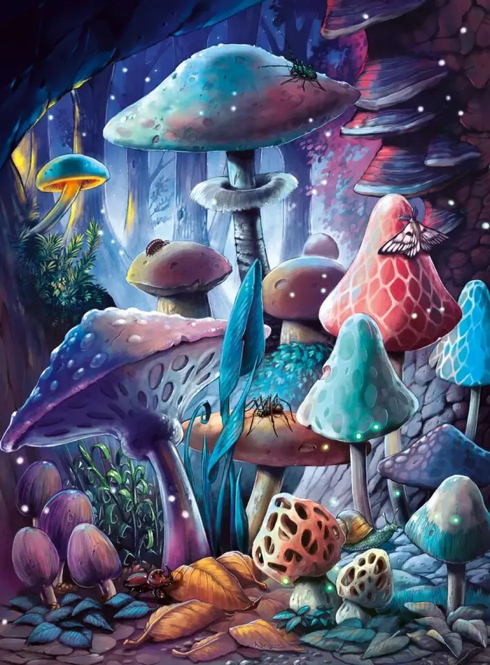PUZZLE GLOW IN THE DARK 500 PIECESCHAMPIGNONS