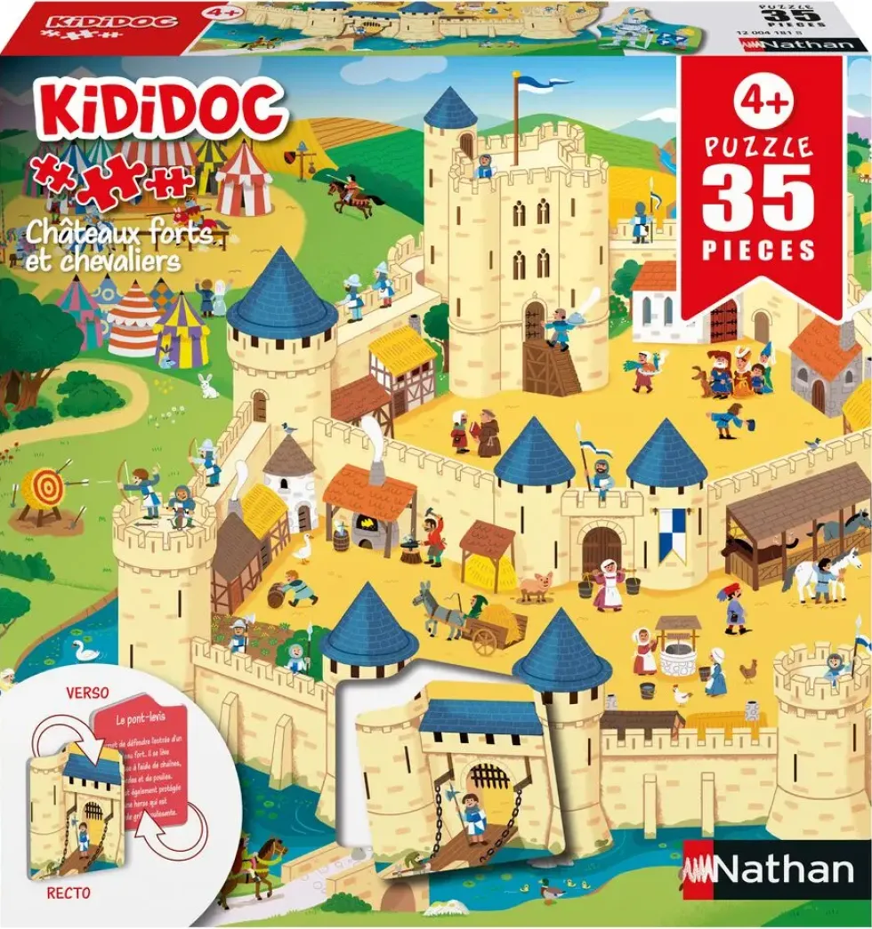 PUZZLE KIDIDOC -35 PIECES - CHATEAUX FORTS