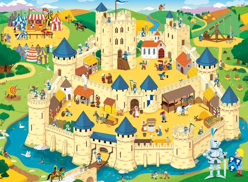 PUZZLE KIDIDOC -35 PIECES - CHATEAUX FORTS