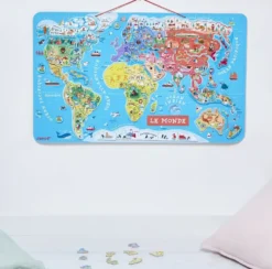 PUZZLE MONDE MAGNETIQUE - 92 PIECES