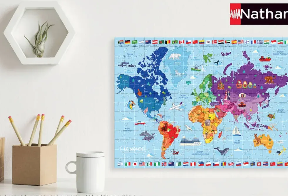 PUZZLE 250 PIECES - CARTE DU MONDE