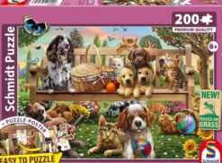 PUZZLE 150 PIECES - CHIENS ET CHATS EN PIQUE-NIQUE