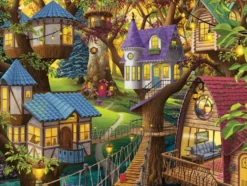 PUZZLE 1500 PIECES ​ CREPUSCULE A LA CIME DES ARBRES