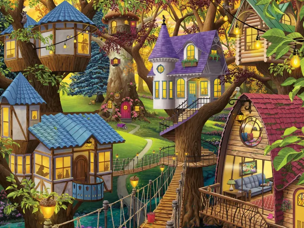 PUZZLE 1500 PIECES CREPUSCULE A LA CIME DES ARBRES