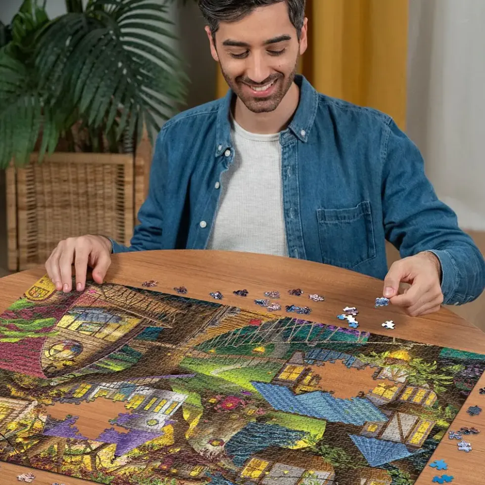PUZZLE 1500 PIECES CREPUSCULE A LA CIME DES ARBRES
