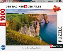PUZZLE 1000 PIECES - DES RACINES ET DES AILES - VUE SUR LES FALAISES D'ETRETAT
