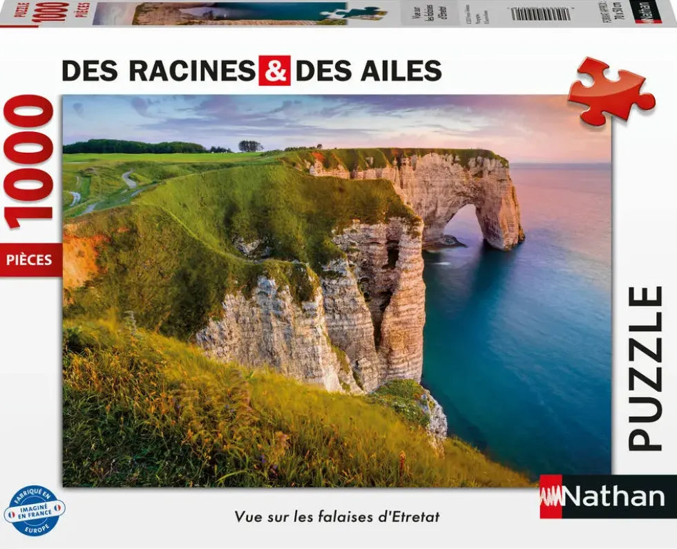 PUZZLE 1000 PIECES - DES RACINES ET DES AILES - VUE SUR LES FALAISES D'ETRETAT