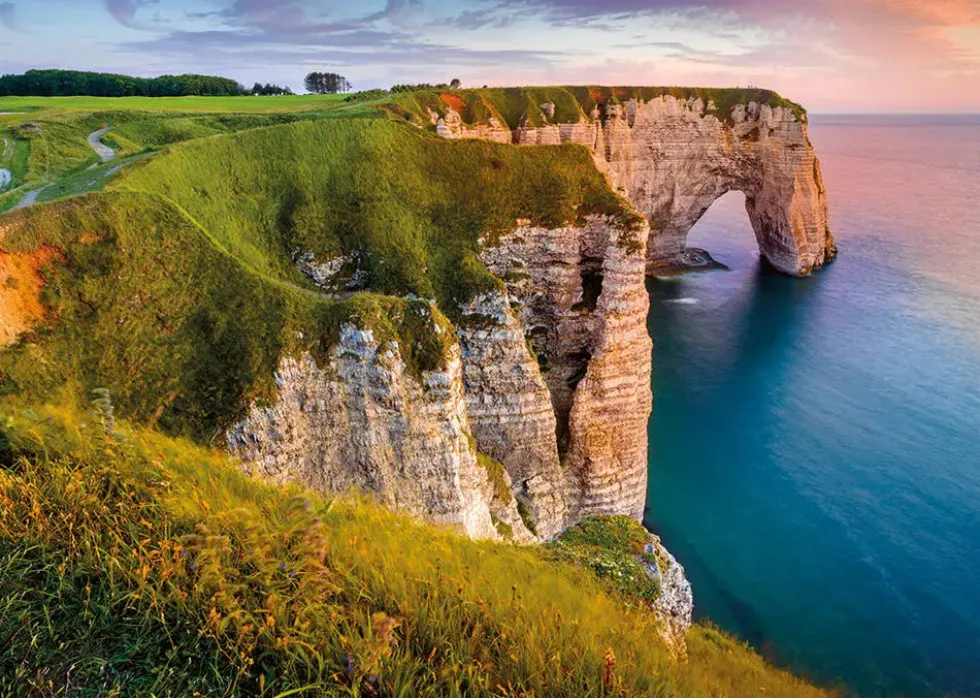 PUZZLE 1000 PIECES - DES RACINES ET DES AILES - VUE SUR LES FALAISES D'ETRETAT