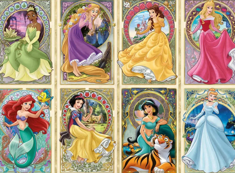 PUZZLE 1000 PIECES - DISNEY PRINCESSES ART NOUVEAU