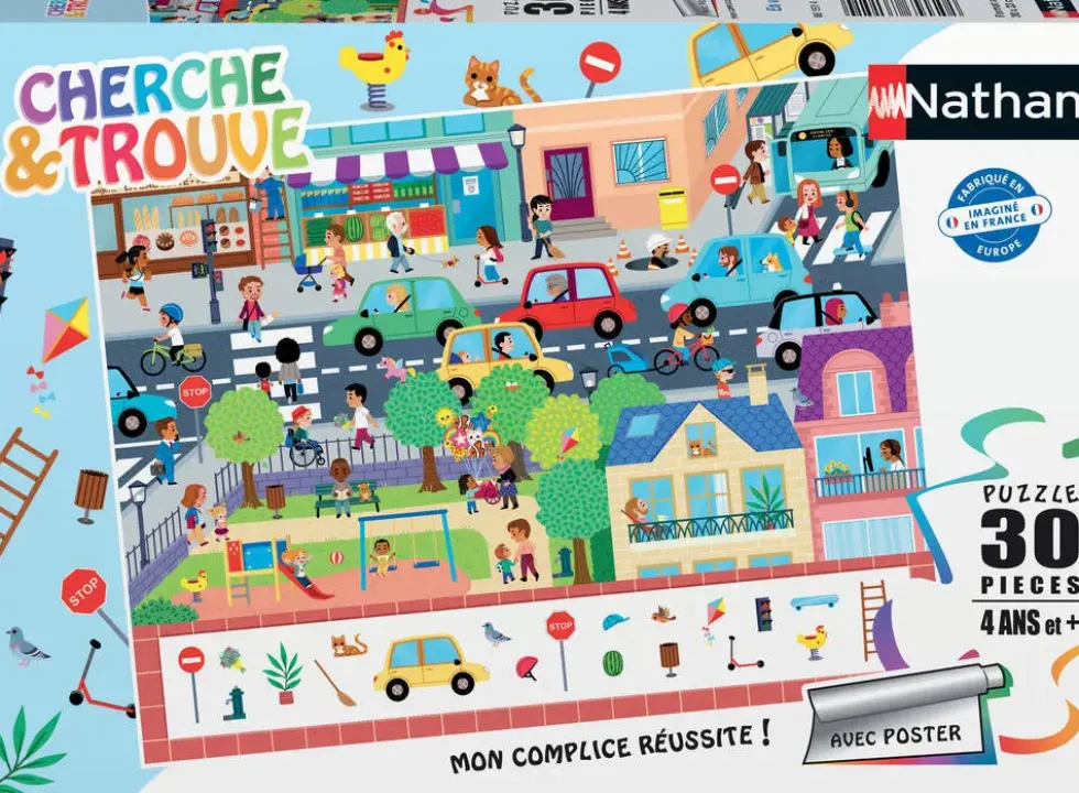 PUZZLE 30 PIECES - EN VILLE - CHERCHE ET TROUVE