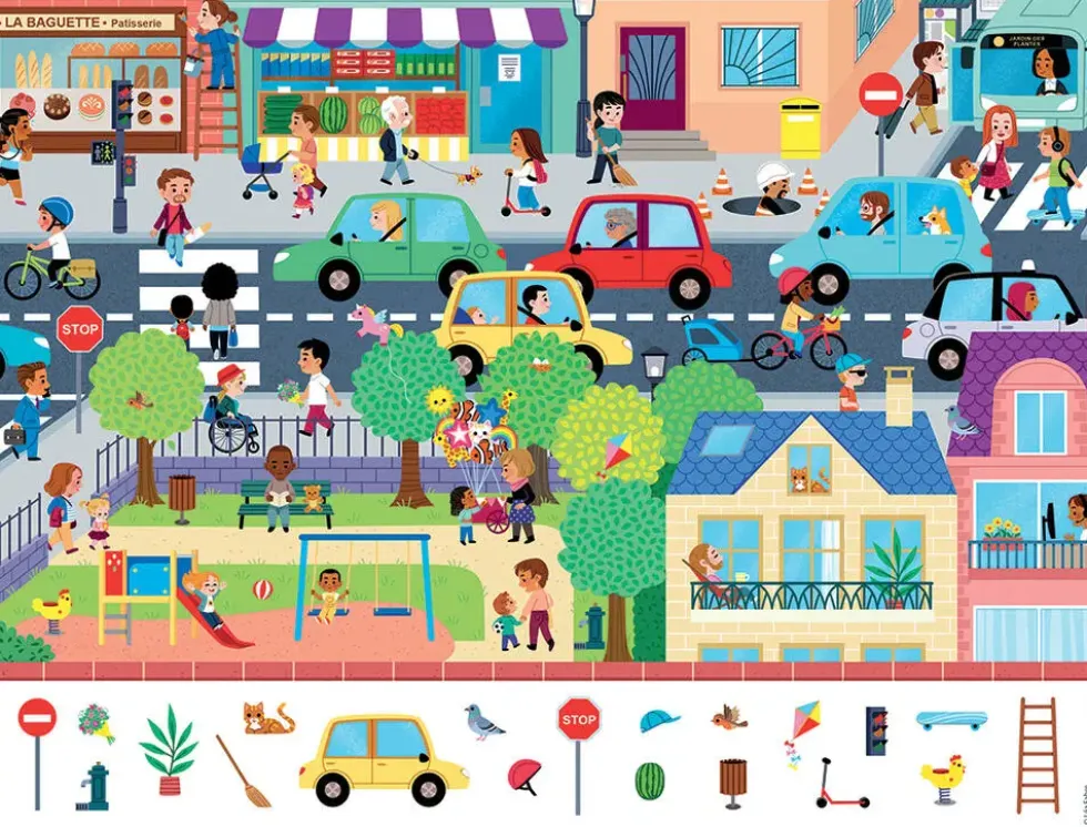PUZZLE 30 PIECES - EN VILLE - CHERCHE ET TROUVE