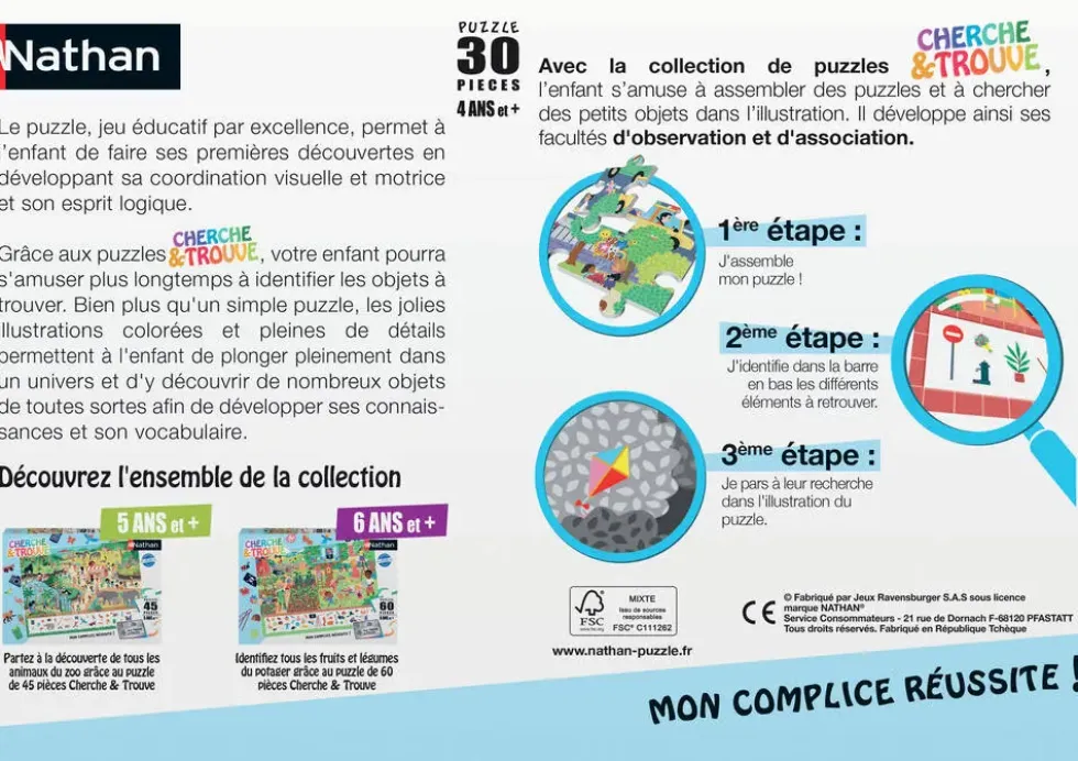 PUZZLE 30 PIECES - EN VILLE - CHERCHE ET TROUVE
