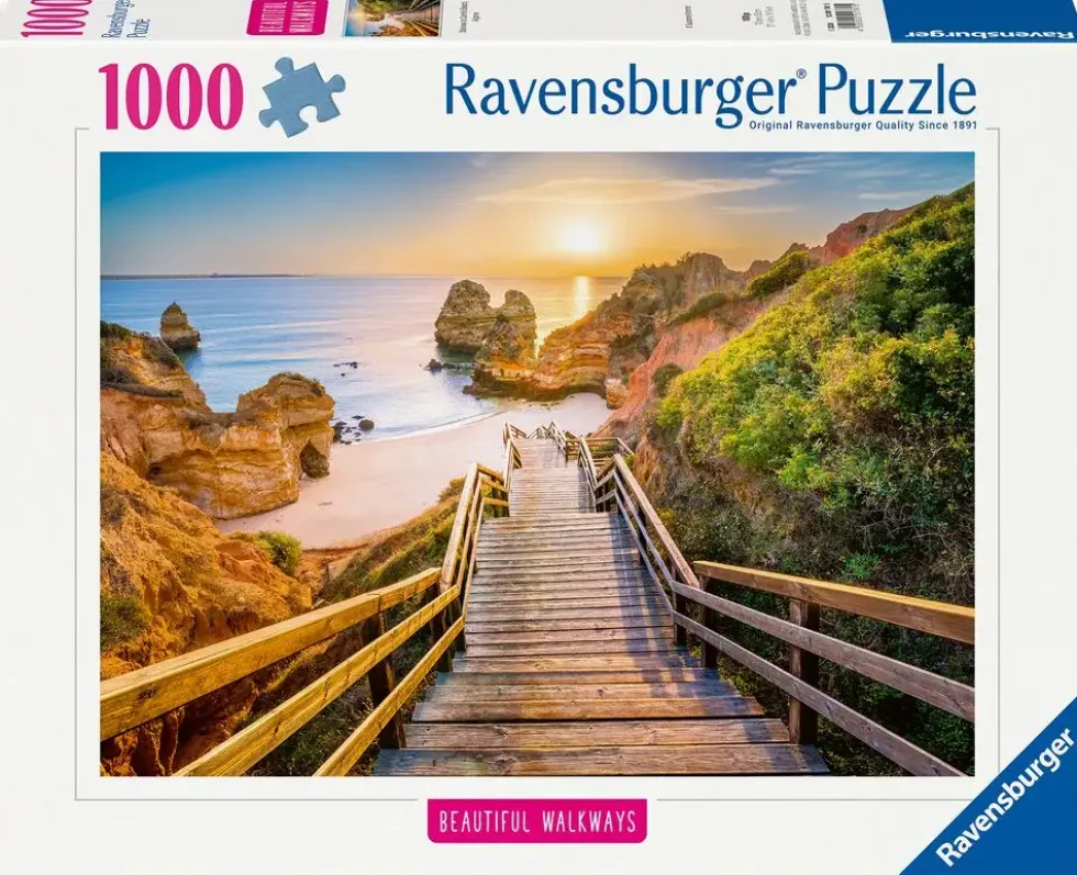 PUZZLE 1000 PIECES - ESCALIER VERS LA PLAGE DE CAMILO, ALGARVE (PUZZLE HIGHLIGHTS, CHEMINS DE REVE)