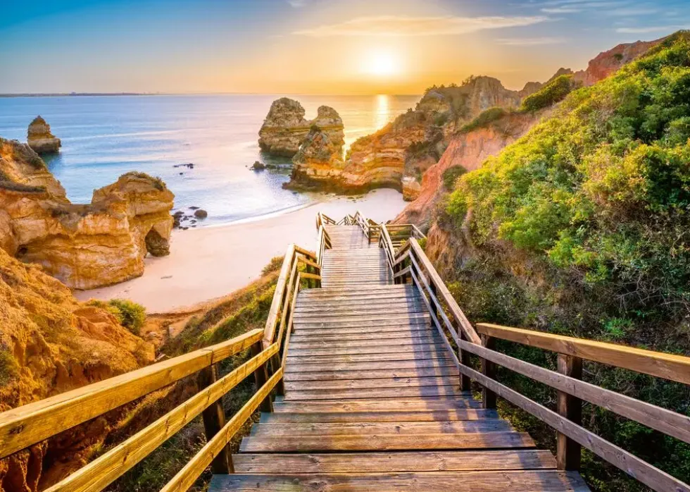 PUZZLE 1000 PIECES - ESCALIER VERS LA PLAGE DE CAMILO, ALGARVE (PUZZLE HIGHLIGHTS, CHEMINS DE REVE)
