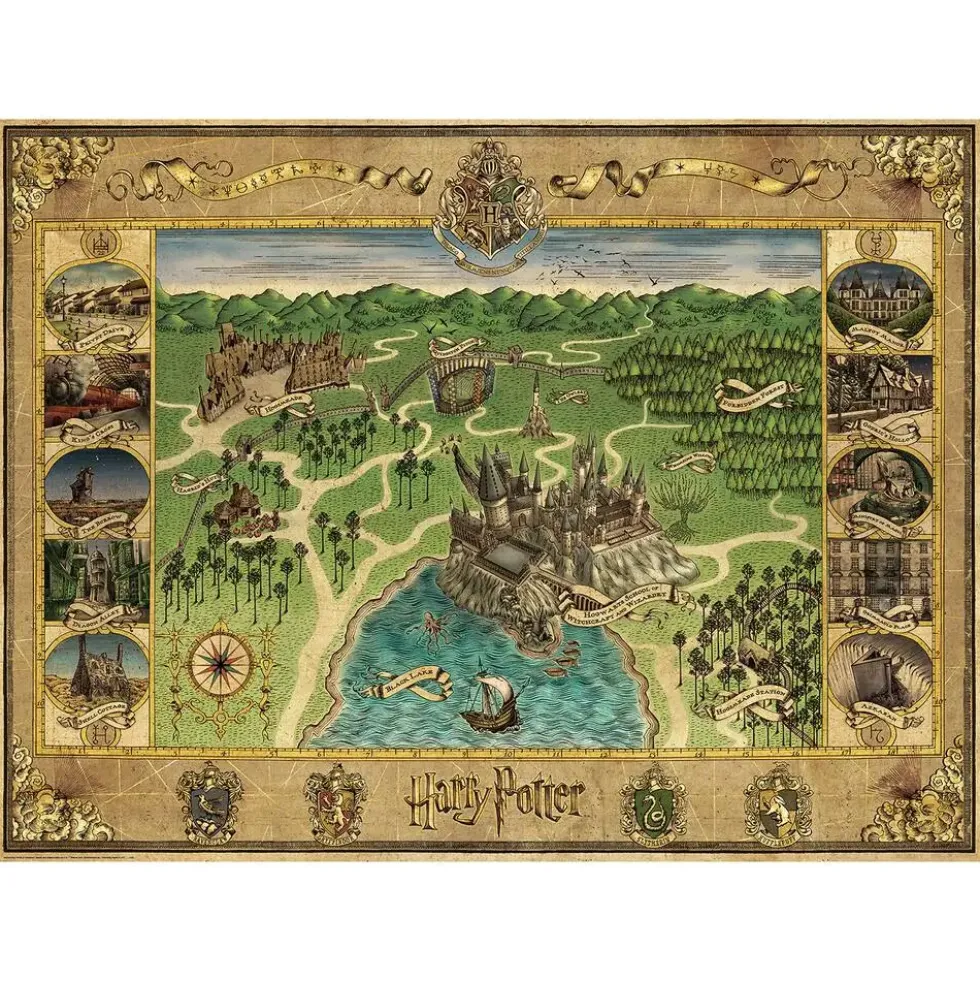 PUZZLE 1500 PIECES - LA CARTE DE POUDLARD - HARRY POTTER