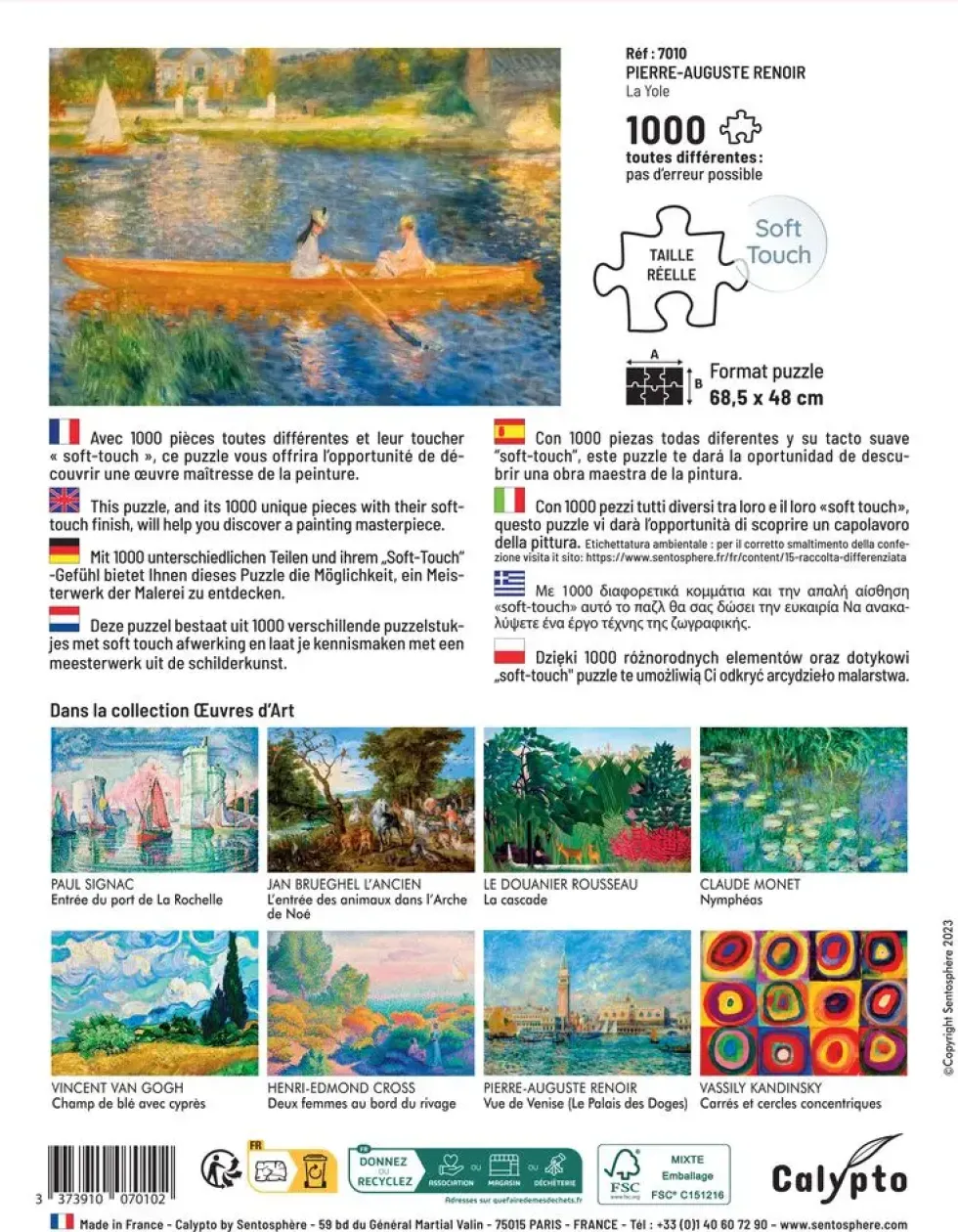 PUZZLE 1000 PIECES - LA YOLE - PIERRE-AUGUSTE RENOIR