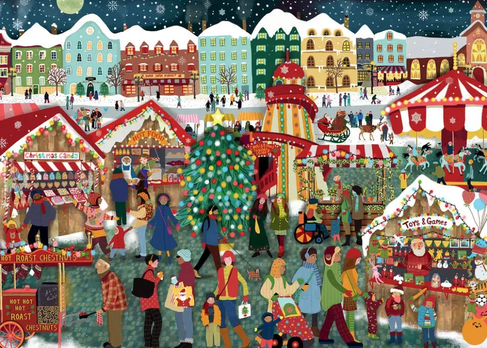 PUZZLE 1000 PIECES - LE MARCHE DE NOEL