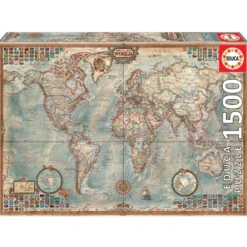 PUZZLE 1500 PIECES LE MONDE CARTE POLITIQUE