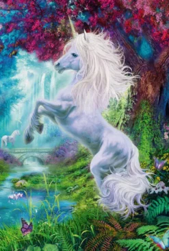 PUZZLE60 PIECES LICORNE DANS UN JARDIN ENCHANTE