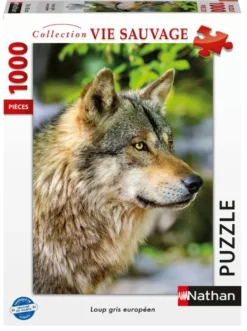 PUZZLE 1000 PIECES - LOUP GRIS EUROPEEN
