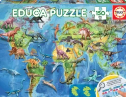 PUZZLE 150 PIECES - MAPPEMONDE DINOSAURES
