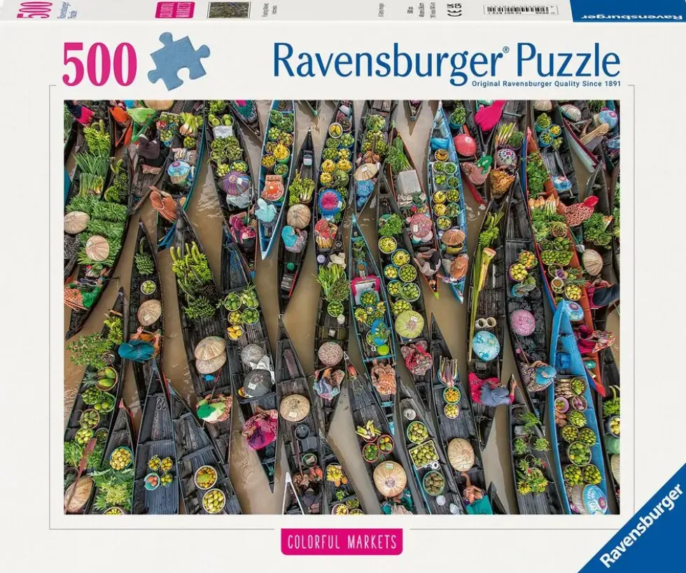 PUZZLE 500 PIECES - MARCHE FLOTTANT, INDONESIE