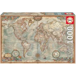 PUZZLE 1000 PIECES MINIATURE MAPPEMONDE
