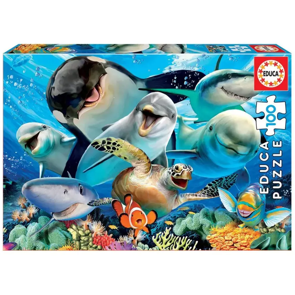PUZZLE 100 PIECES SELFIE SOUS L'EAU