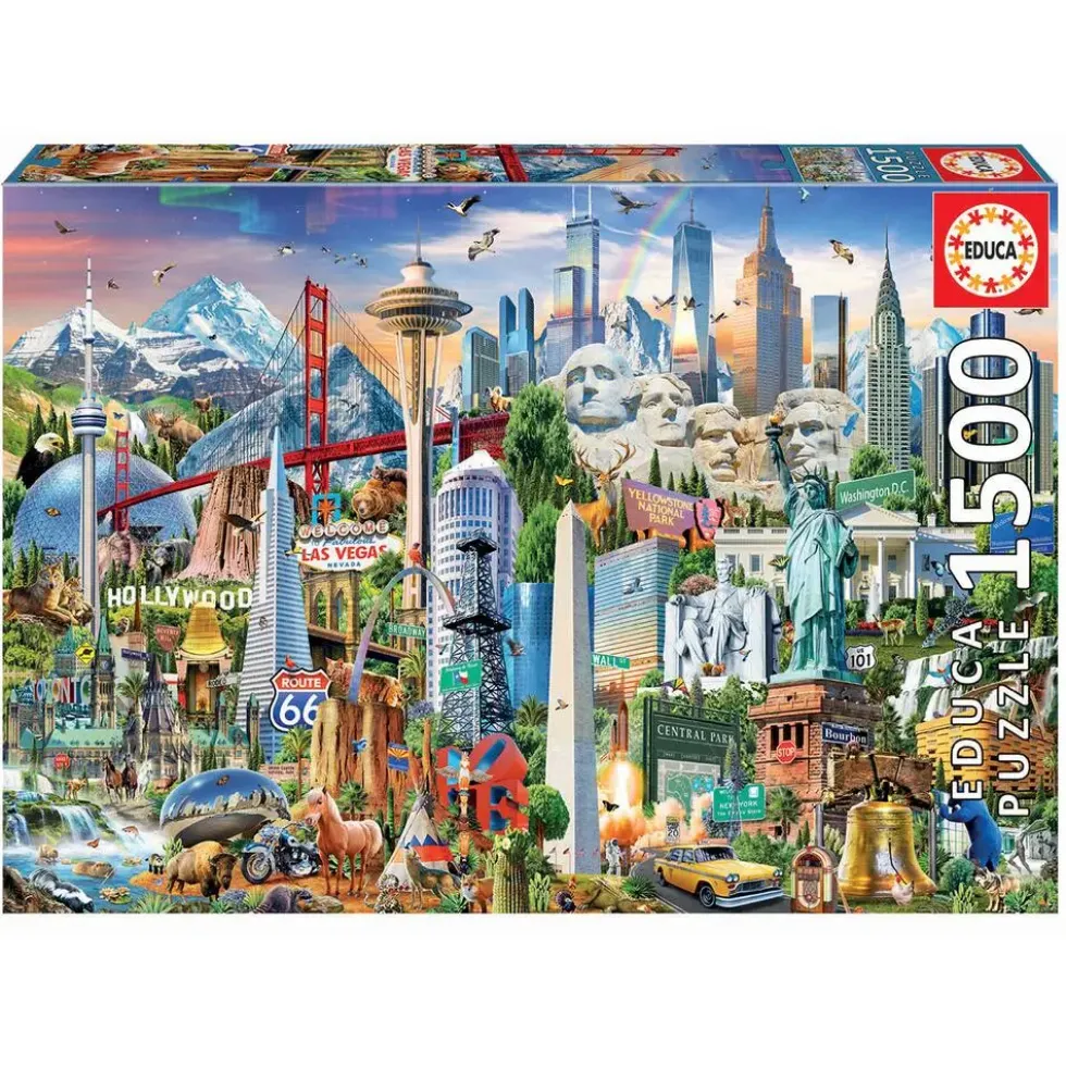 PUZZLE 1500 PIECES SYMBOLES D'AMERIQUE DU NORD