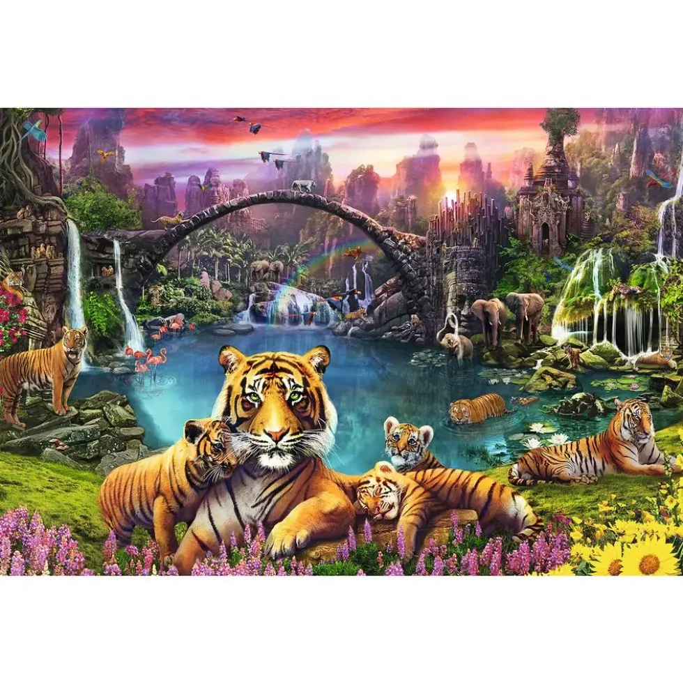 PUZZLE 3000 PIECES TIGRES AU LAGON