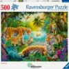 PUZZLE 500 PIECESTIGRES DANS L'OASIS