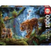 PUZZLE 1000 PIECES TIGRES SUR L'ARBRE