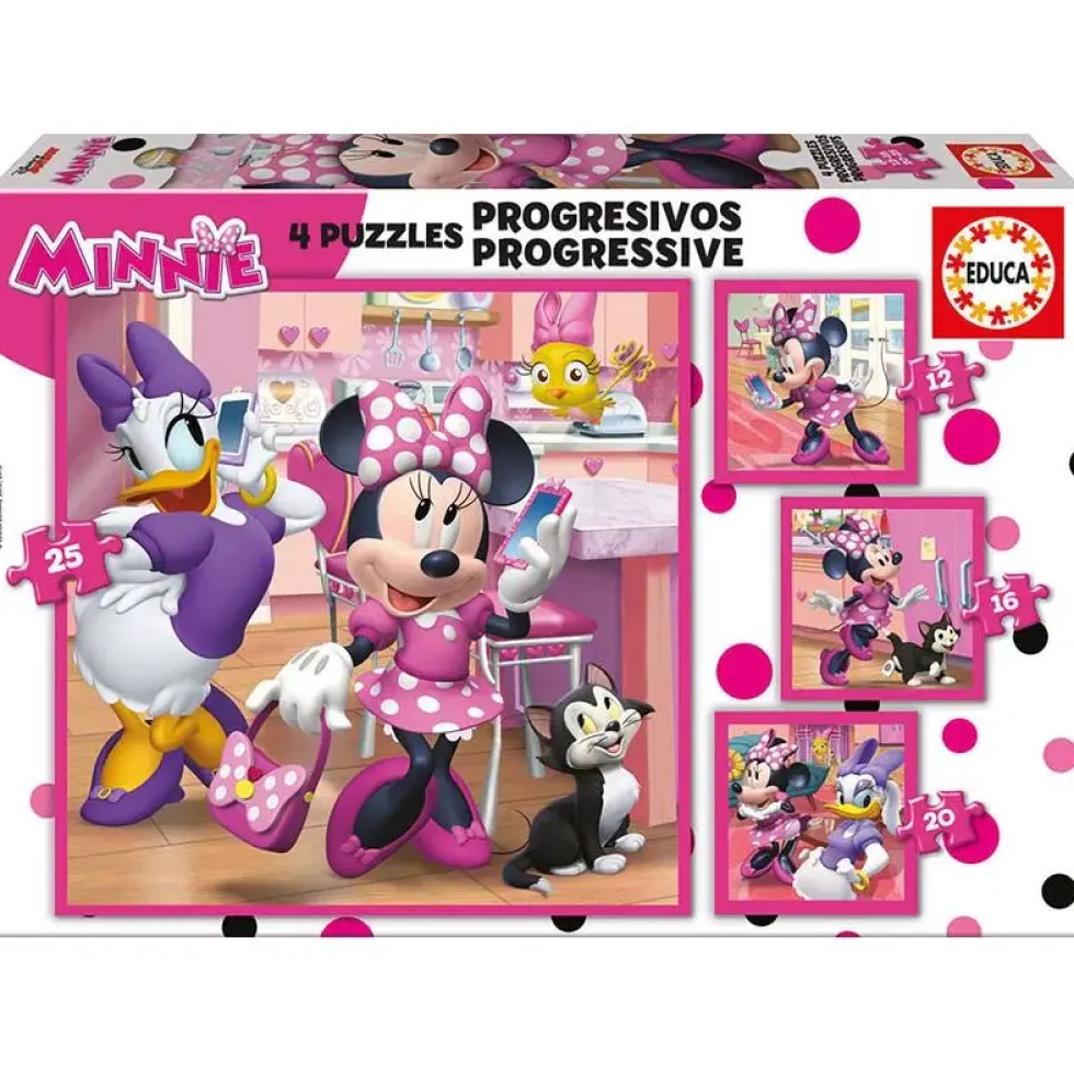 PUZZLE PROGRESSIF (12-16-20-25 PIECES) MINNIE & THE HAPPY HELPERS
