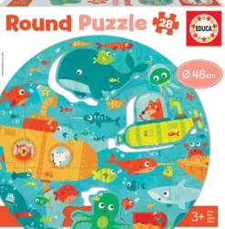 PUZZLE ROND 28 PIECES - SOUS LA MER