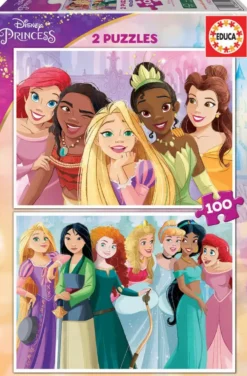 2 PUZZLES DE 100 PIECES - DISNEY PRINCESS