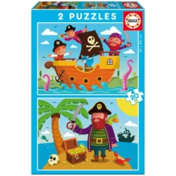 2 PUZZLES DE 20 PIECES PIRATES