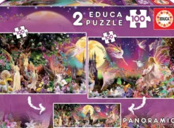 2 PUZZLES DE 100 PIECES - TRIPTYQUE DES FEES