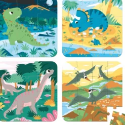 4 PUZZLES DINOSAURES