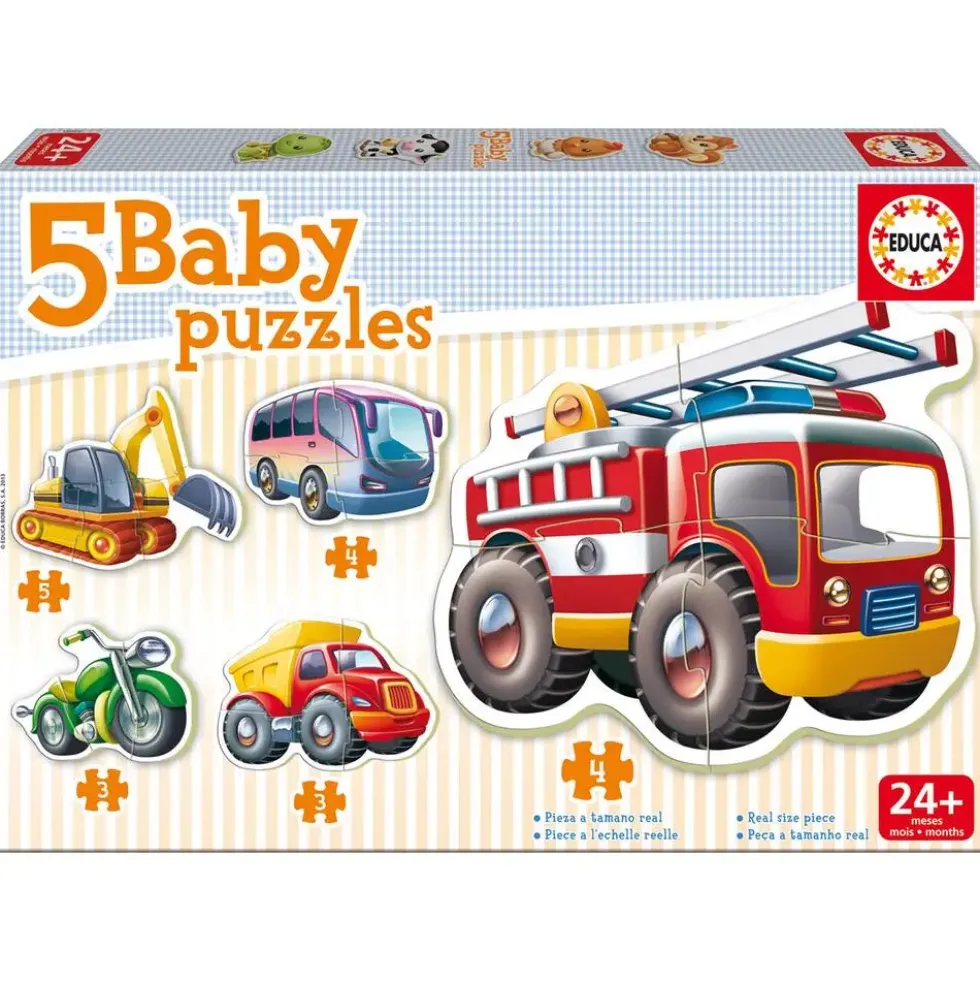 5 PUZZLES EVOLUTIFS BABY MODELES VEHICULES