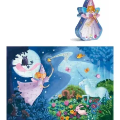 PUZZLE SILHOUETTE 36 PIECES LA FEE LICORNE