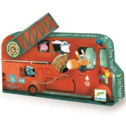 PUZZLE SILHOUETTE 16 PIECES LE CAMION DE POMPIER