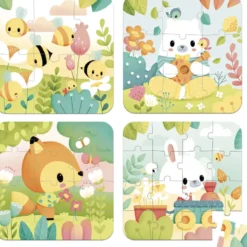 4 PUZZLES (6-9-12-16 PCS)
