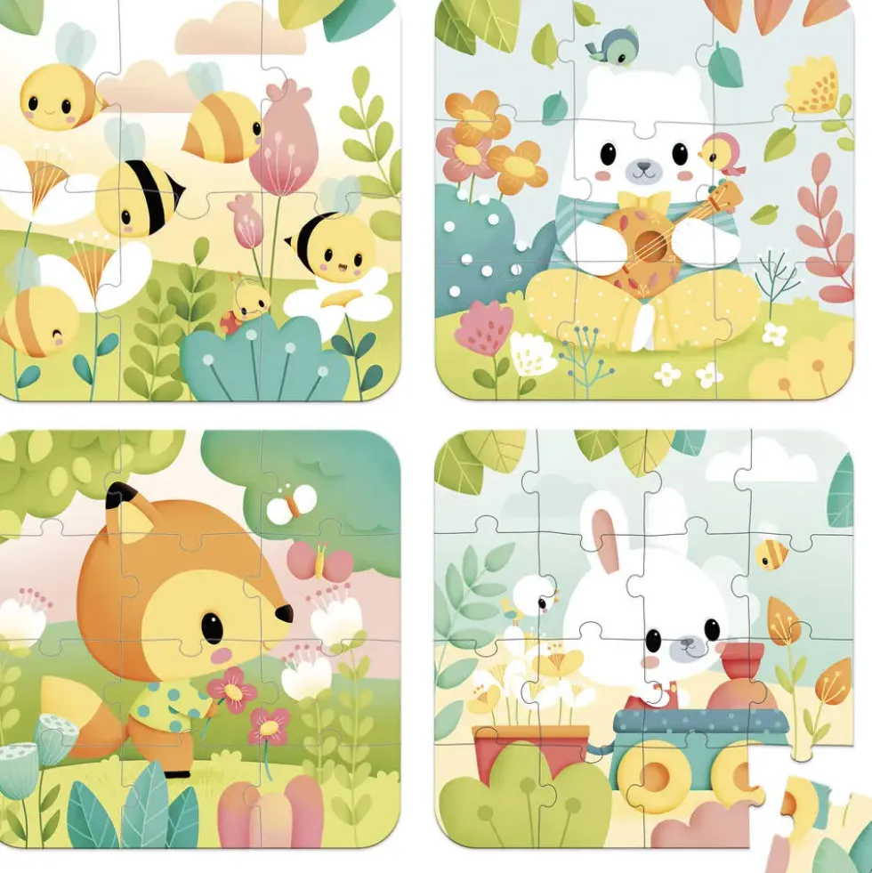 4 PUZZLES (6-9-12-16 PCS)