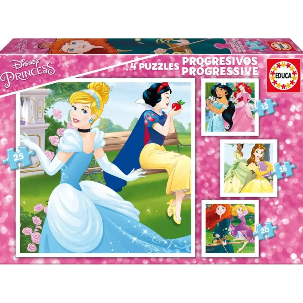 4 PUZZLES PROGRESSIFS DISNEY PRINCESSES