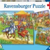 PUZZLES 3 x 49 PIECES– CHEVALIERS DU MOYEN-AGE