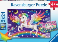 PUZZLES 2X24 PIECES - LICORNE ET PEGASE